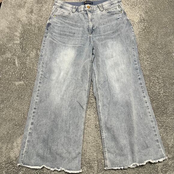 Democracy Jeans Womens 16 (35x26) Ab Technology Wide Leg Baggy High Rise Cropped - Picture 1 of 10